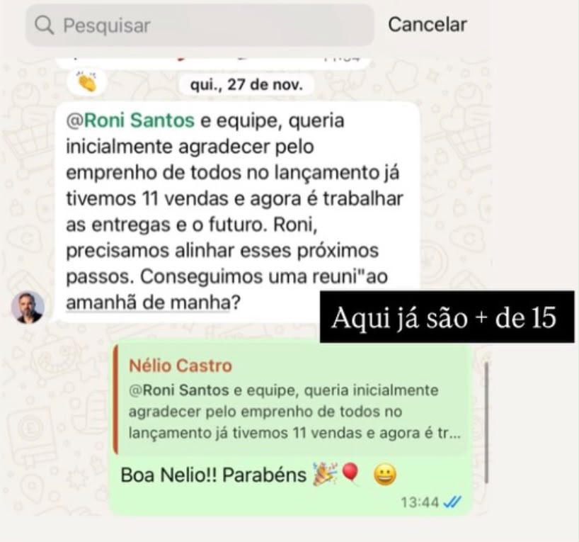 Depoimento Nélio Castro - 11 vendas no lançamento